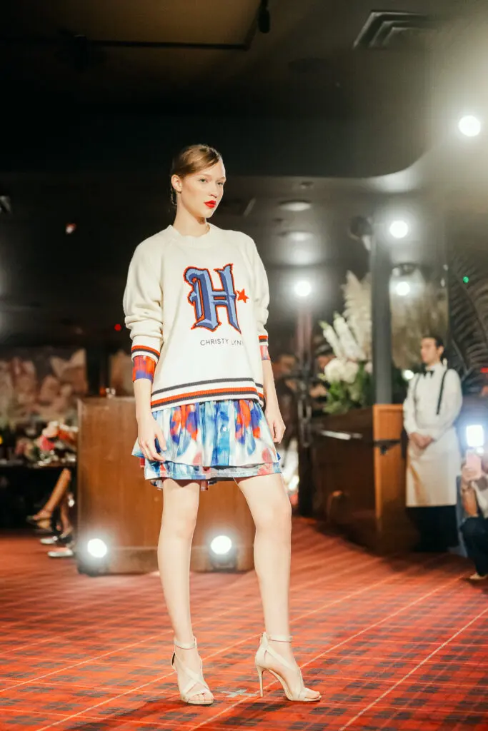 Sweater and skirt from the Christy Lynn Houston Texans capsule collection. (Photo by SI VO Photography)