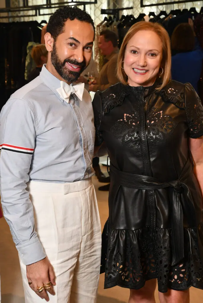 Fady Armanious, Mignon Gill at the intimate fashion presentation/fundraiser for the American Cancer Society's 'Shuck Cancer' campaign at Tootsies. (Photo by Dave Rossman)