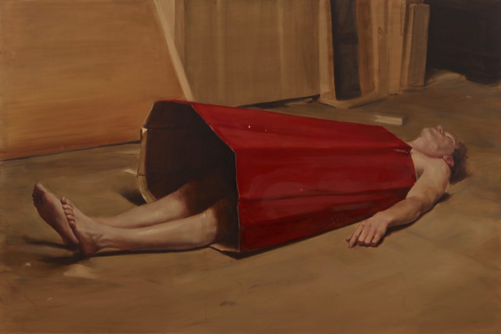 Michaël Borremans' The Devil’s Dress, 2011. The Belgian painter Borremans heads to the DMA in March 2015; Grove is the curator du jour for all three venues, which include Brussels and Tel Aviv, as well as Dallas. Collection Dallas Museum of Art, Courtesy Zeno X Gallery Antwerp and David Zwirner New York/London, © Photographer Ron Amstutz, © Michaël Borremans.