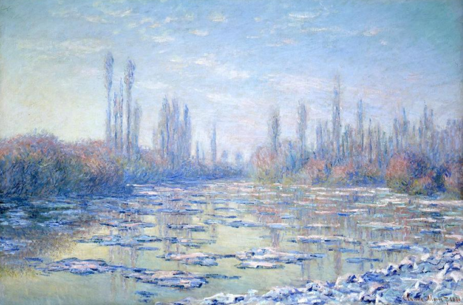 Monet's "The Ice Floes (Les Glaçons),"1880. Collection Shelburne Museum, Shelburne, Vermont.