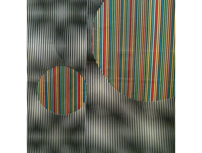 Orna Feinstein's "Tree Dynamics #84" (detail), 2015, at Anya Tish Gallery. Houston-based Feinstein demonstrates the dealer's commitment to geometric abstraction. 