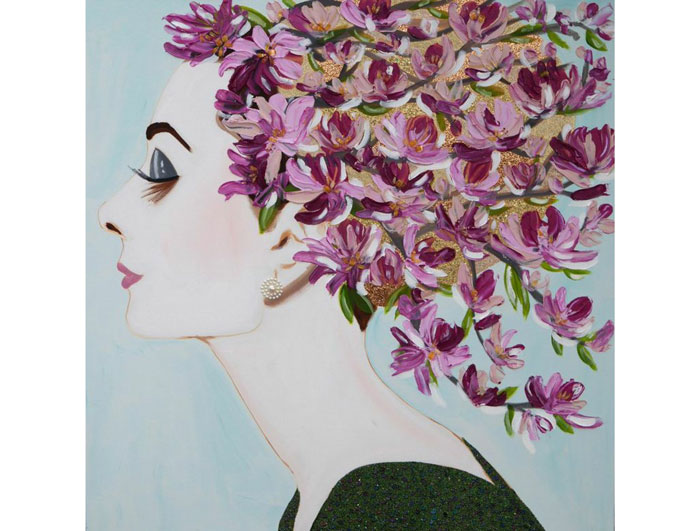 "Japanese Magnolia Head Dress Audrey" courtesy Ashley Longshore Art