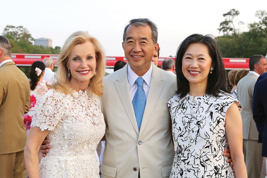 Pat Breen and co-chairmen Albert and Anne Chao at the Hermann Park Conservancy’s 2014 Evening in the Park