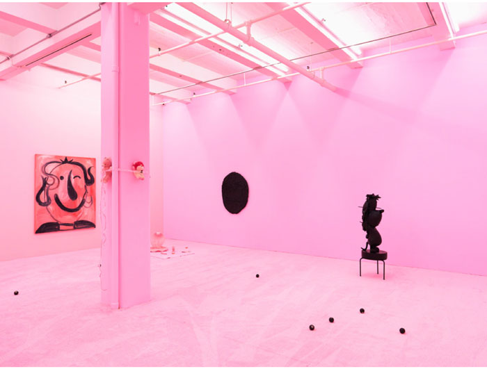 Standout openings in Manhattan during Frieze week were a pair of exhibitions at Johannes Vogt. Shown: Brian Kokoska and Chloe Seibert's "Night Cage."