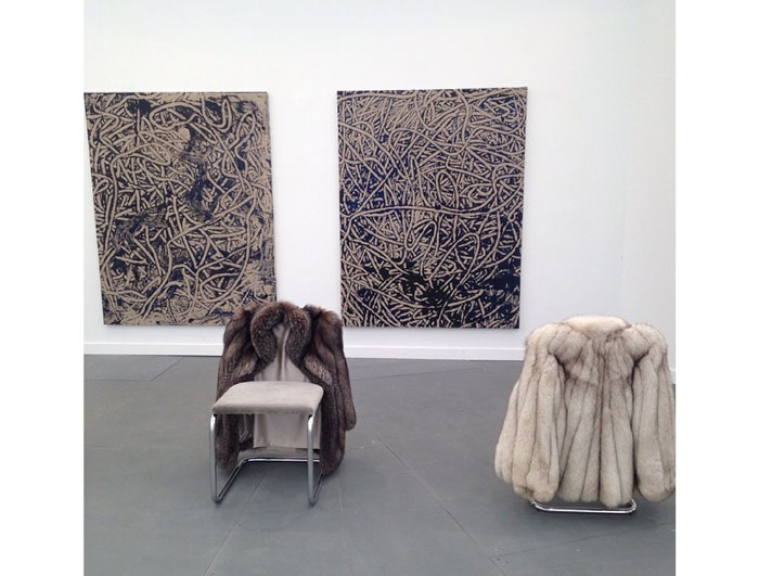 Ida Ekblad (paintings) and Nicole Wermers (sculpture) at London dealer Herald St also stood out for us at Frieze. Photo via artcrawl.tv. 