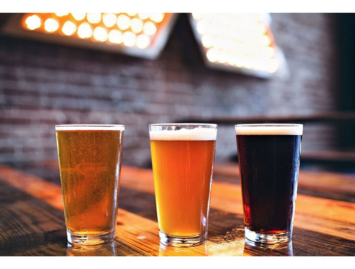 Assortment of beer at Bovine & Barley 