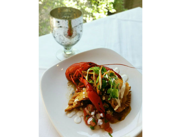 Crawfish & deviled meat pie at Brennan's of Houston 