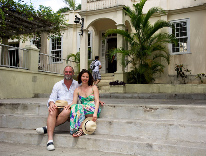 Tearlach Hutcheson, Erin Cluley in front of Ernest Hemingway's house