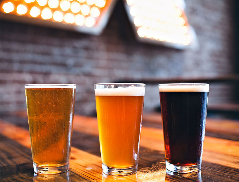 Grab a draft beer at Bovine & Barley's happy hour. 