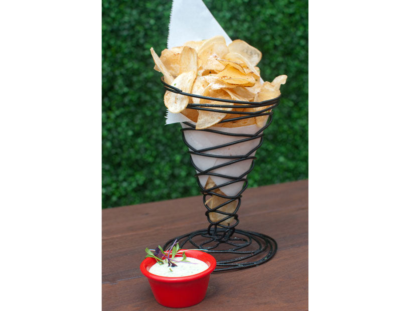 If you're in the mood for something light, opt for the Lincoln potato chips at Lincoln Bar + Kitchen. 