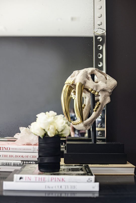 An artful study in the master bedroom.