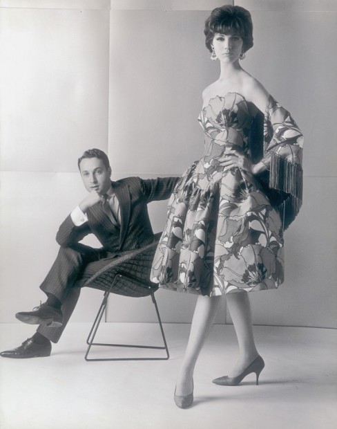 Arnold Scaasi, who passed away on Tuesday, August 4, sits in his atelier circa 1966.