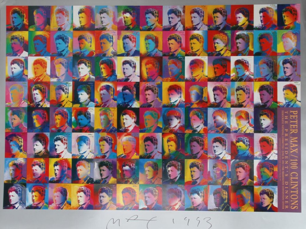 Peter Max's "100 Clintons," which was displayed for Bill Clinton's first inauguration.
