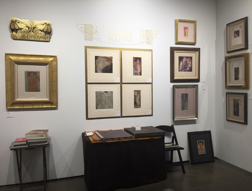 Galerie Fledermaus, in from Chicago, curated a museum-worthy presentation of turn-of-the-century Viennese masters, beginning with Gustav Klimt works on paper. 