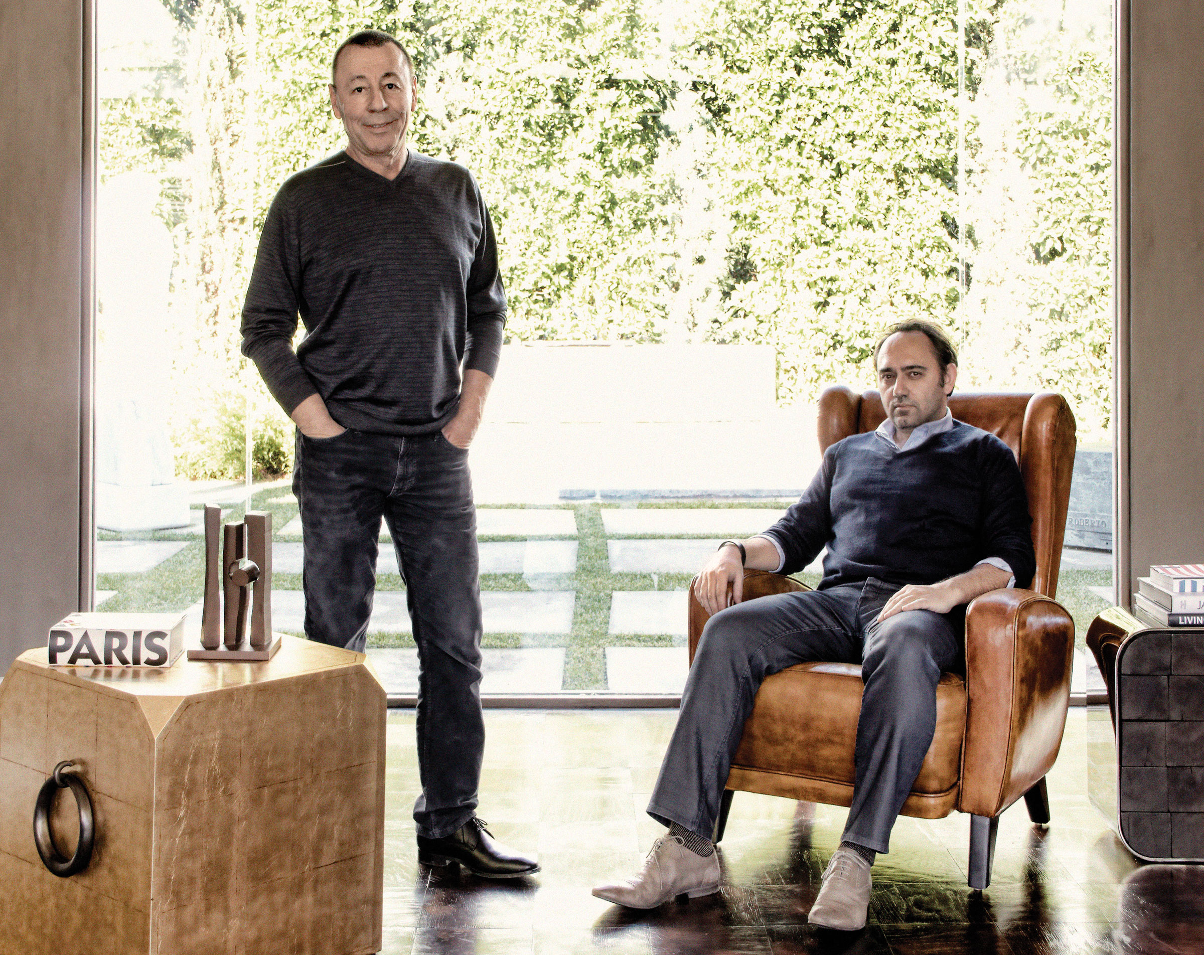 Christian Darnaud-Maroselli, Jean de Merry (seated) in their L.A. showroom.