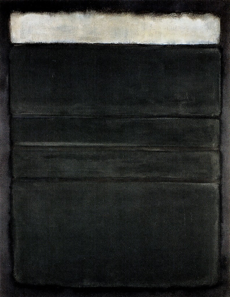 The painter’s Untitled (White, Blacks, Grays on Maroon), 1963. Collection Kunsthaus Zürich, Switzerland