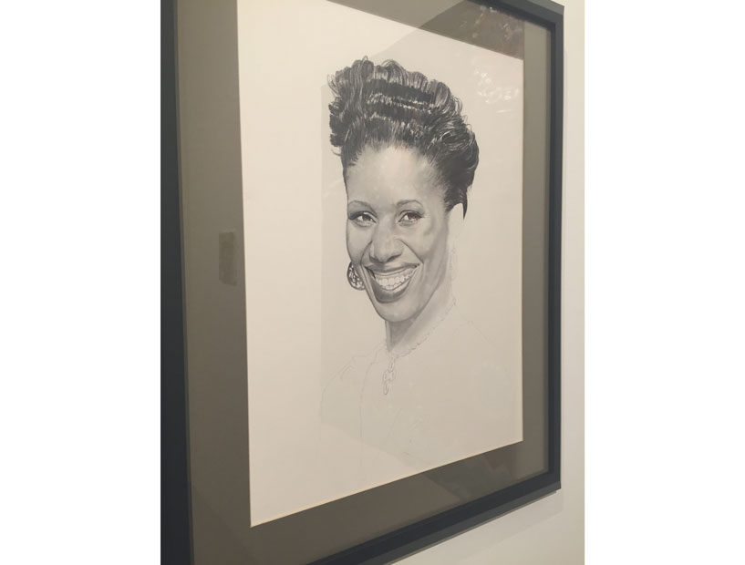 At Barnes' Community Artists Collective, Leonard Freeman's evocative pencil drawing, "Portrait of a Lady," undated.
