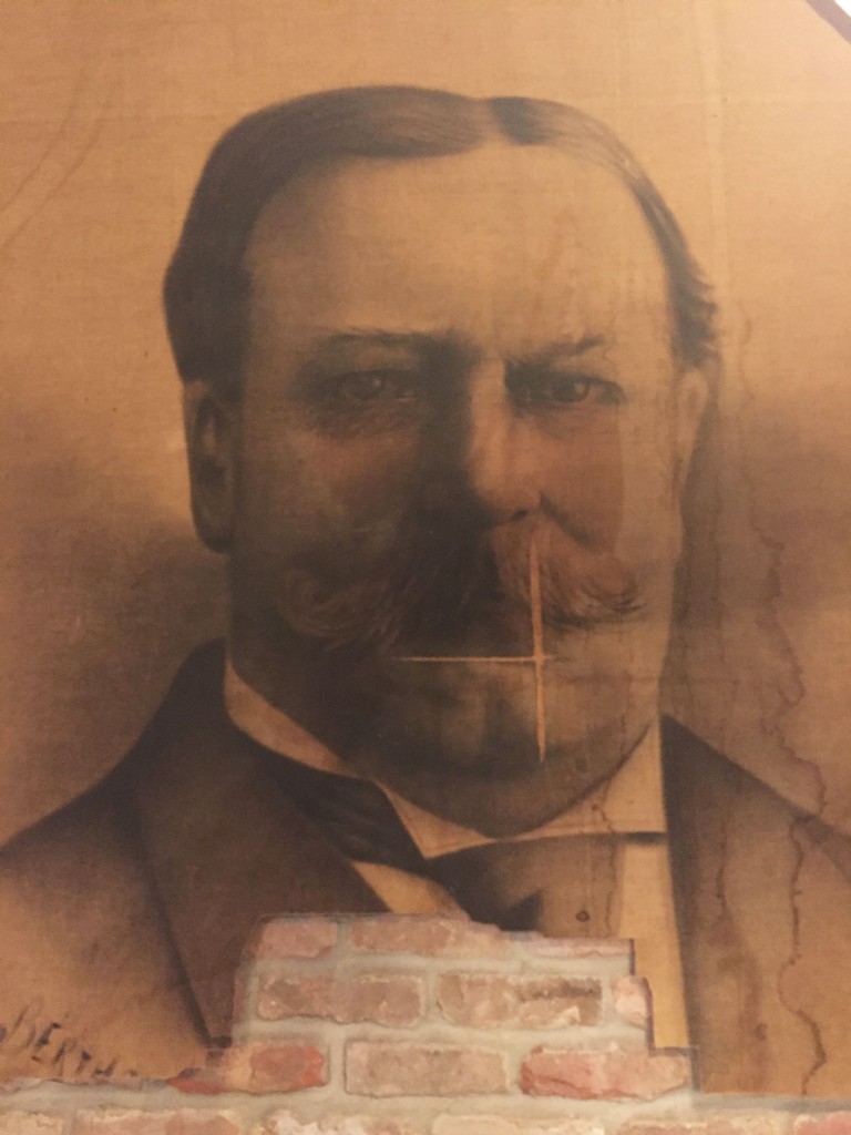 A photographic portrait of a turn-of-the-century gent has been a source of paranormal activity at The Spaghetti Warehouse. (Photo by Matthew Ramirez)