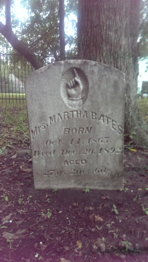 Mrs. Martha Bates, who rests eternally at Olivewood Cemetery, passed away at 27. (Photo by Matthew Ramirez)