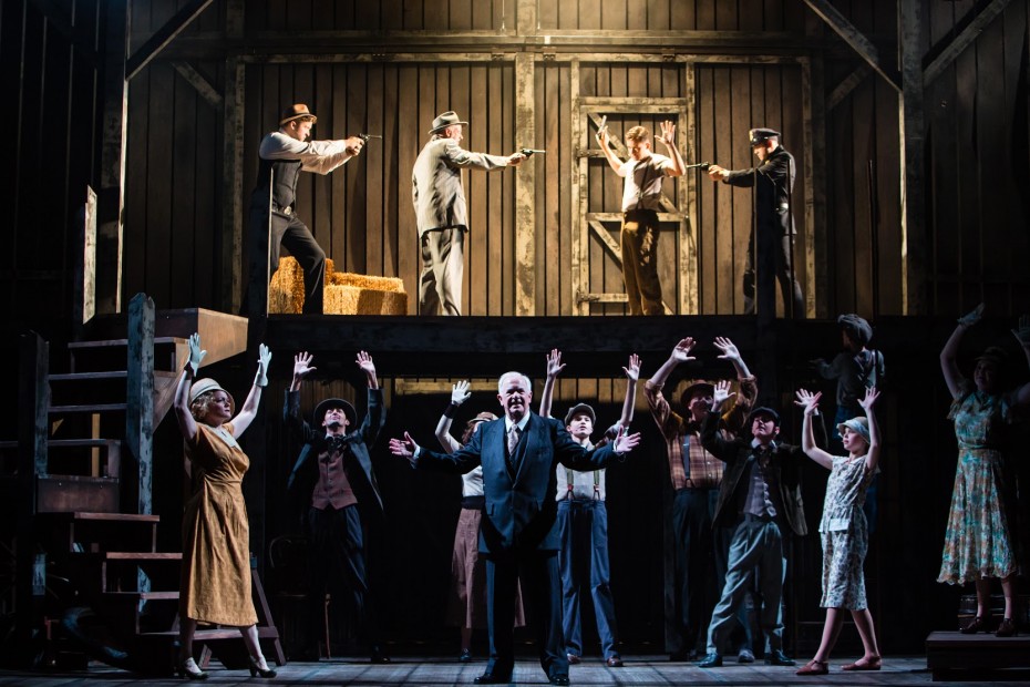 Kevin Cooney as Preacher and the cast of "Bonnie & Clyde." (Photo by Christian Brown, courtesy Theatre Under The Stars)