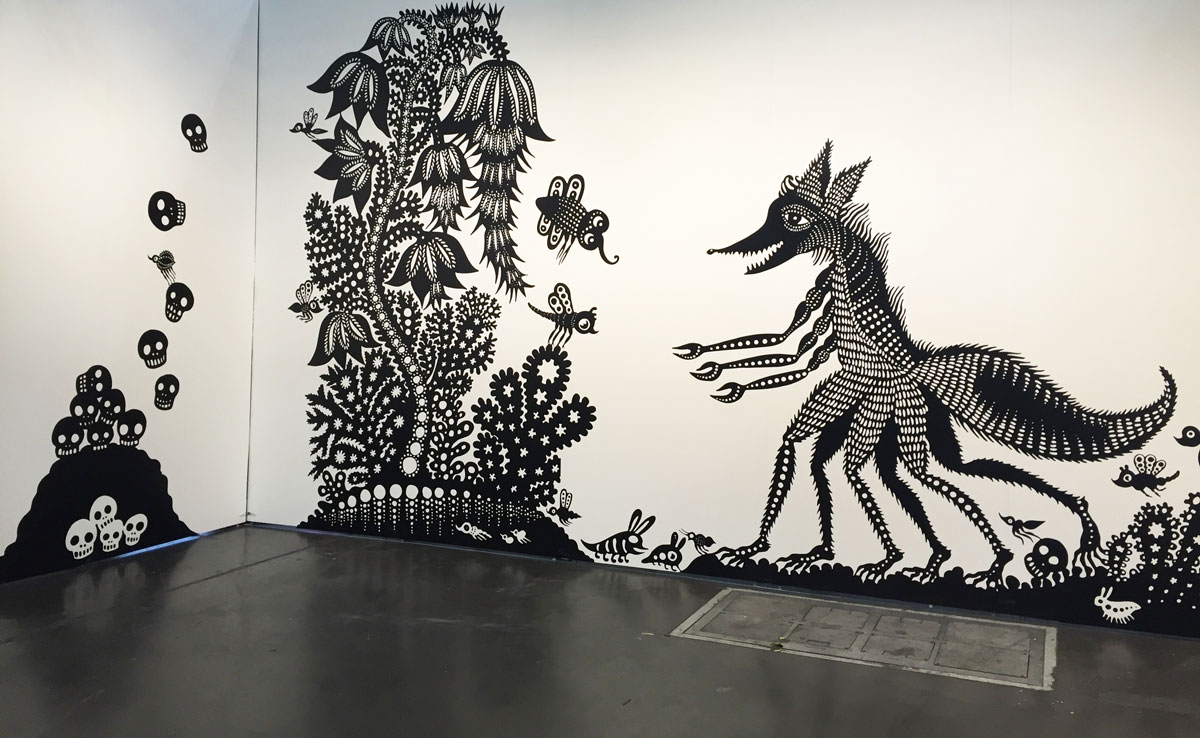 Andrea Dezsö headlines at the Rice Gallery booth.