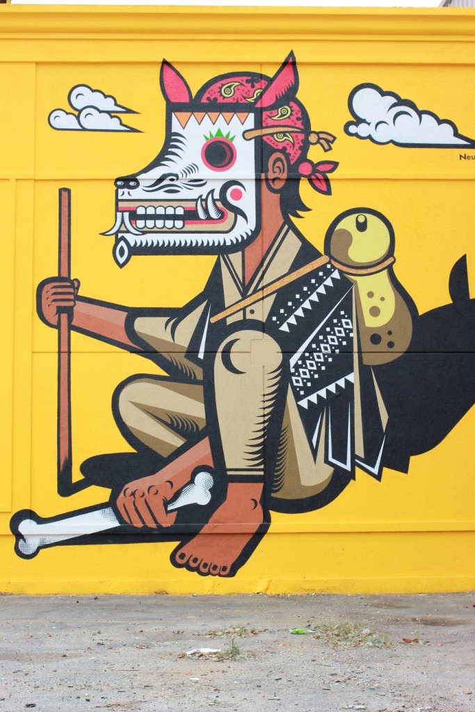 Neuzz draws inspiration for his work from ancient Mexican indigenous art. (1513 St. Emanuel)