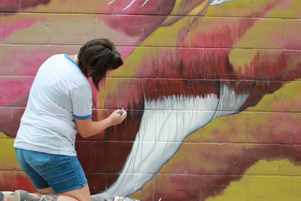 Jessica Rice at work. (300 N. York St.)