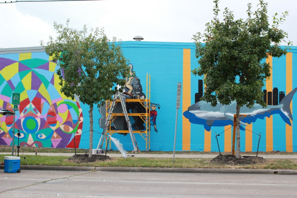 A full look at the murals on 300 N York St, where artists Jessica Rice, Gens Oner, Donkeeboy, Marjon F. Aucoin, Shreddi, Deks, Dandee Warhol, Daniel Anguilu and DECKWGF are painting their murals. 