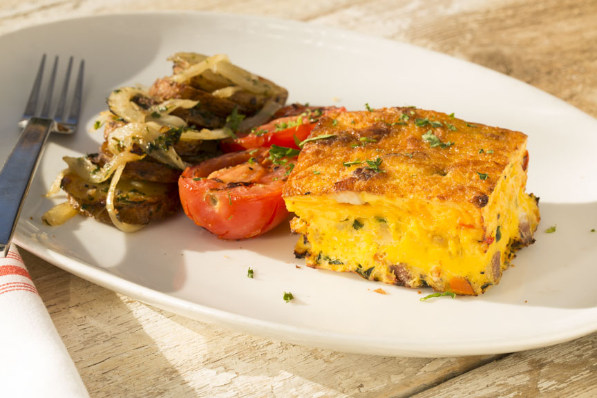 The BBC — a bacon, broccoli and cheddar frittata 