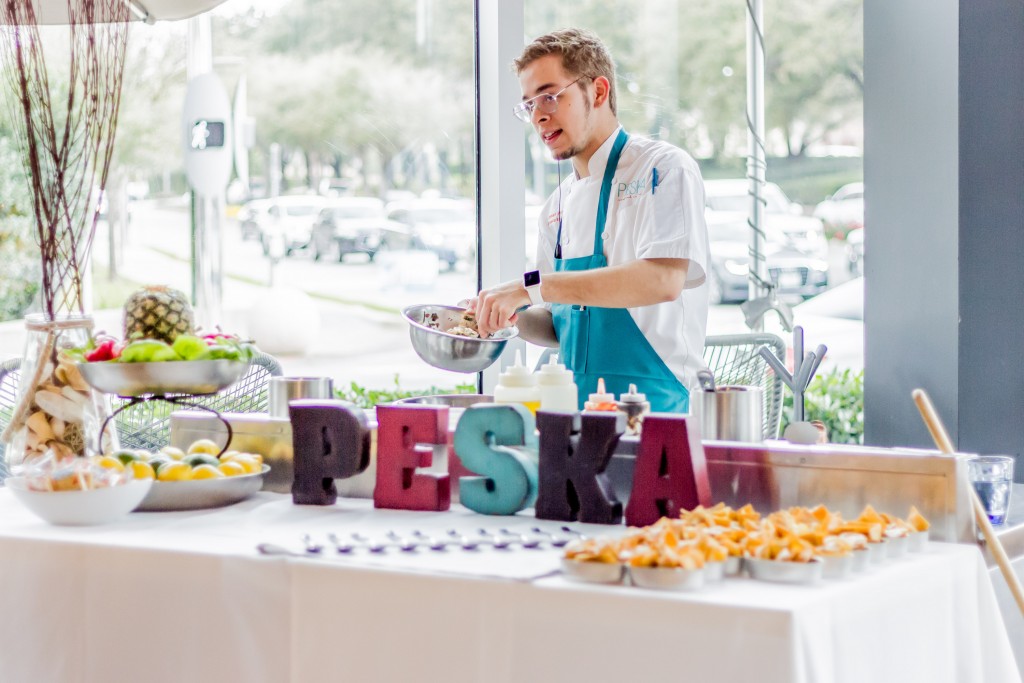 Chef Omar Pereney mans the ceviche station at Peska. 