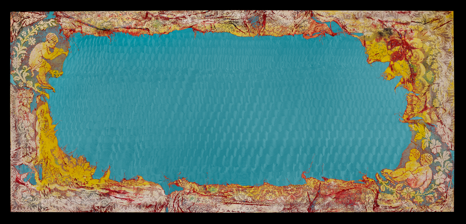 Mark Flood's "First Song," 2014, from his widely collected lace series. (Photo Tom Dubrock. Courtesy the artist, Peres Projects, Berlin and Stuart Shave/Modern Art, London)