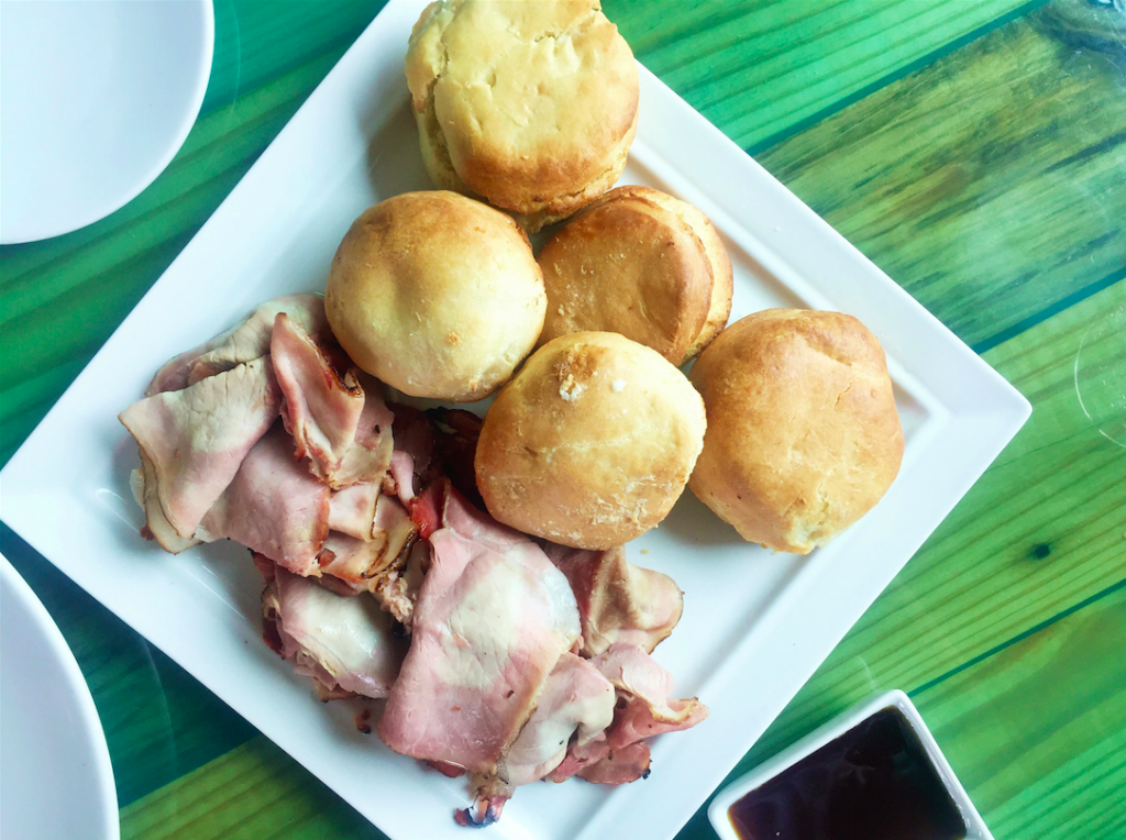 The country ham plate makes an appearance on Harold's new Tap Room menu. House-made country ham is accompanied by buttermilk biscuits, as well as cultured butter, pimento cheese and Steen’s cane syrup. 