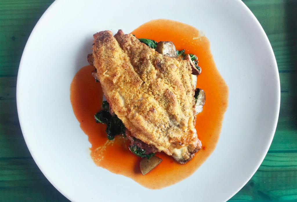 The cornmeal-crusted catfish is on Harold's lunch menu. 