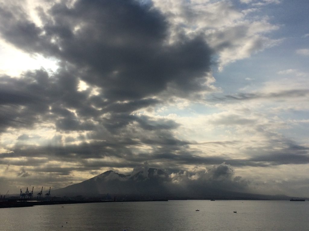 Morning glory; sunrise over the Bay of Naples.