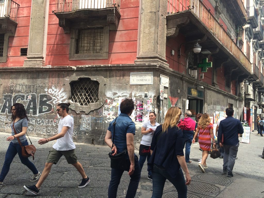 Bustling streetscene in Naples.