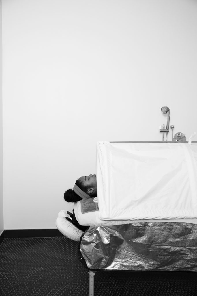 A steam cannon is used during milk + honey's signature Spa Partisan treatment. 