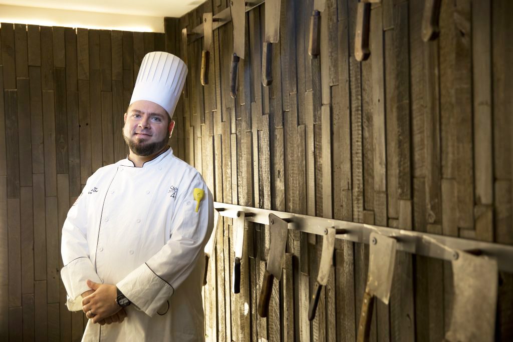 Chef Jeff Taylor mans the Steak 48 kitchen. (Photo by Jenny Antill Clifton)