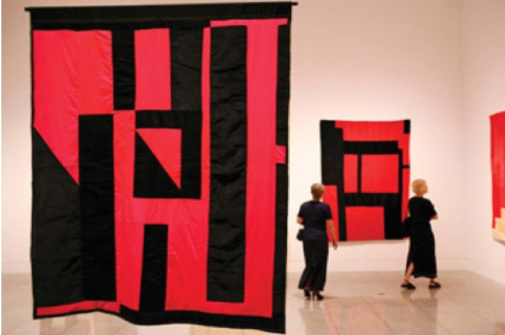 Dr. Wardlaw launched the landmark Gee's Bend quilts exhibit at the MFAH in 2002, which became an unexpected international blockbuster. Shown: quilts by Loretta P. Bennett. (Photo John F. Ficara, collection Tinwood Alliance, courtesy smithsonianmag.com)