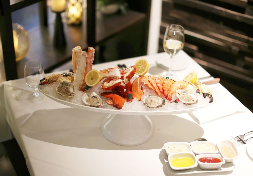 Kick off your meal with the seafood tower. 
