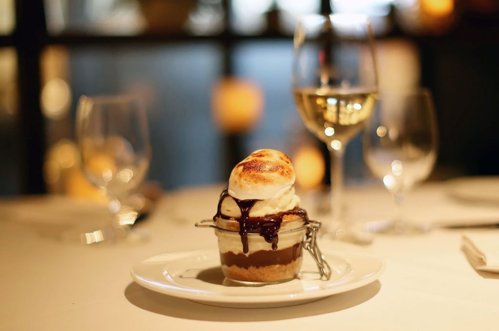 Finish your meal with a dessert like the smores in a jar. 