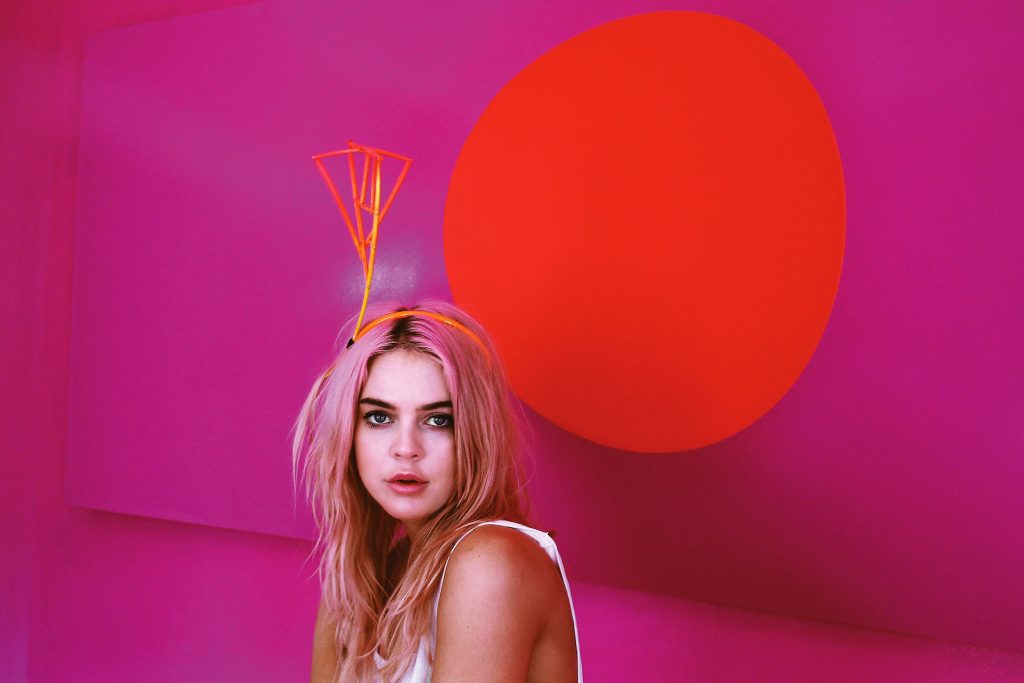 At the Pink House opening party, L.A. artist Rachel P. Harris wears a Dan & Joseph fascinator, $375.