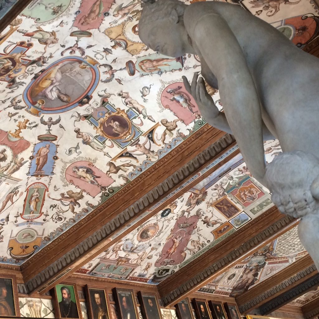 Simply beautiful. Doors off this corridor lead to the painting galleries, a priceless collection of Renaissance art.