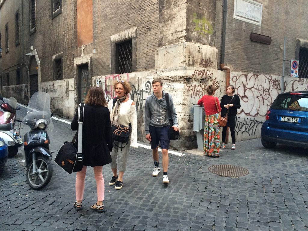 A busy Intersection in Rome.