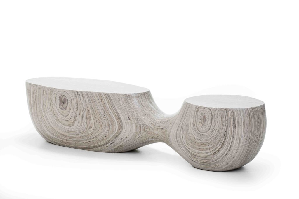 Hand-sculpted Pouf table