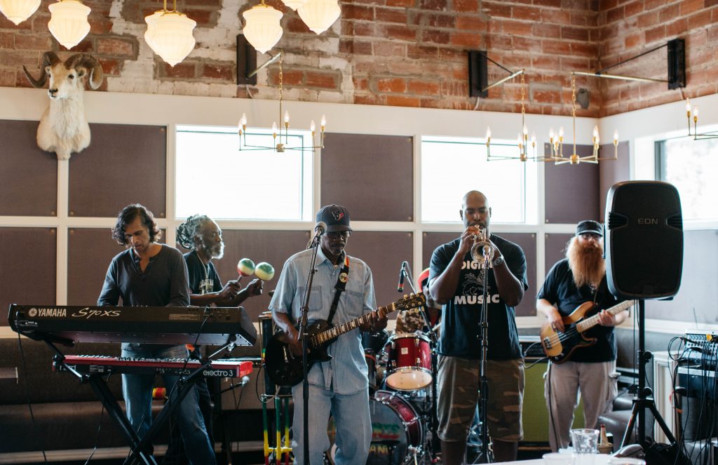 Local band Indiginis delivered upbeat reggae music. 