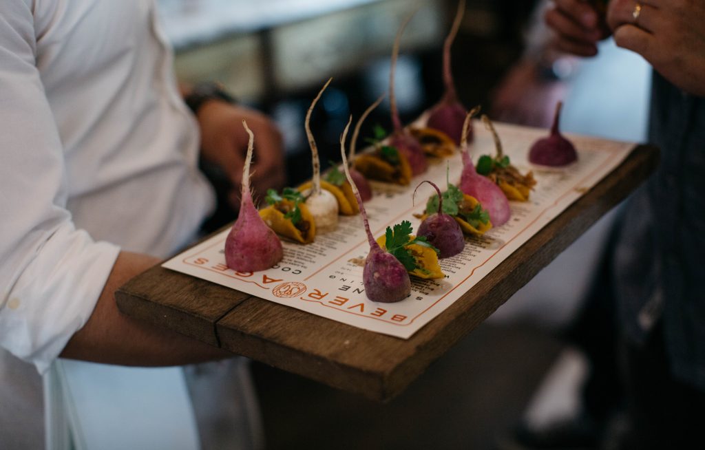 A bevy of passed appetizers graced the party. 