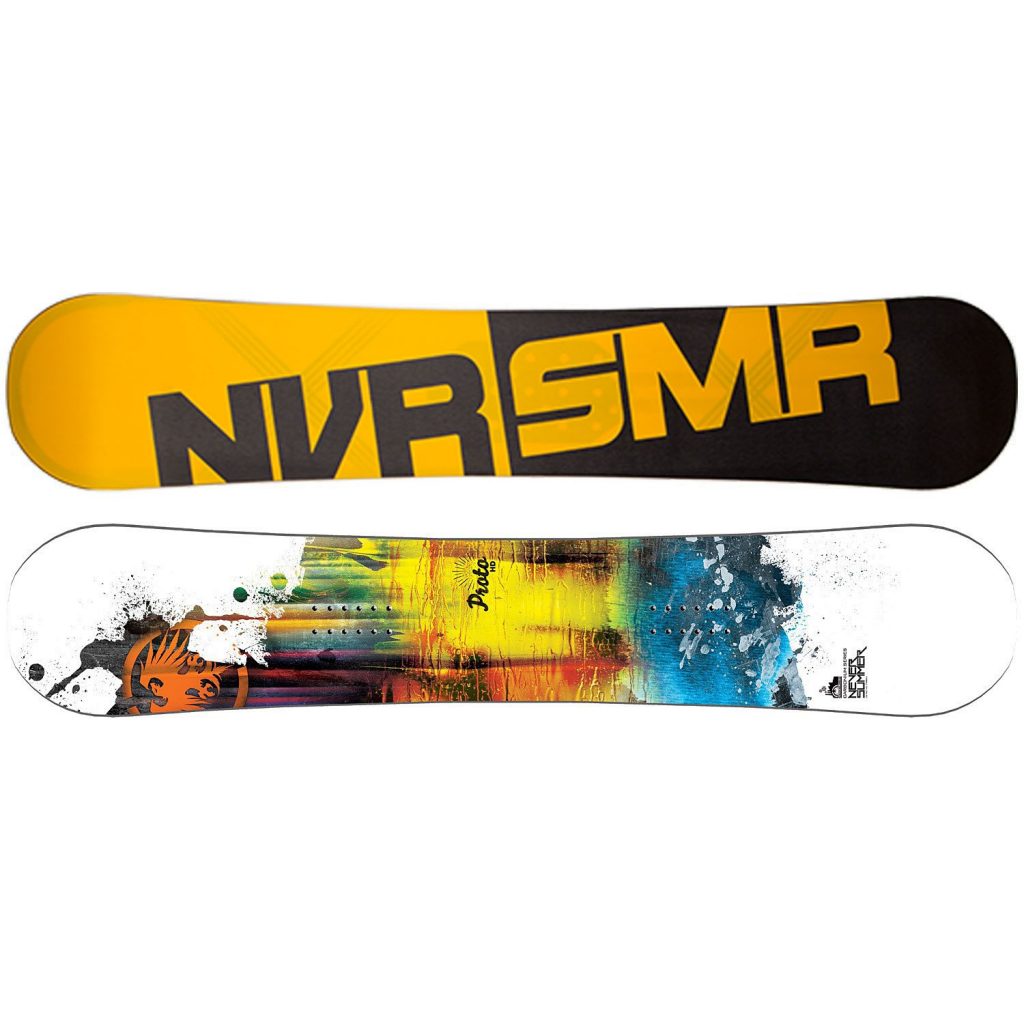 Never Summer snowboards, a must-have item for Goyer on the slopes. 