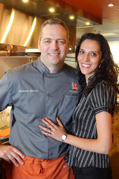 Gianfranco Percovich likes his Tannat, and loves his wife, Maria.