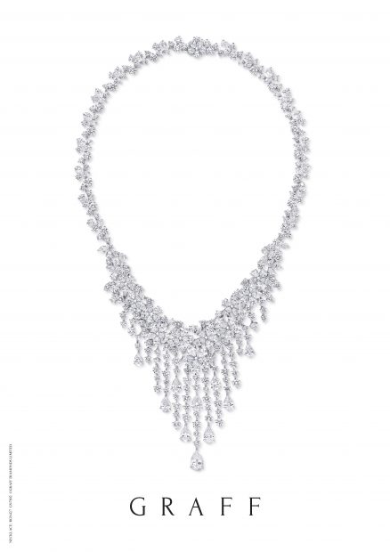 Graff Carissa diamond necklace, 57.68 total carat weight, price upon request, at Graff Diamonds, Saks Fifth Avenue