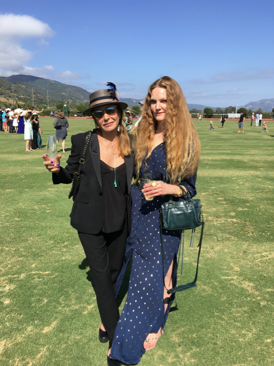 Steffi Burns (right) at Santa Barbara polo with a friend